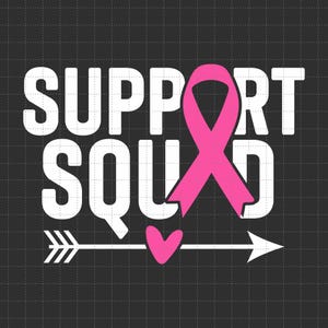 Escuadrón de apoyo guerrero contra el cáncer de mama Svg Png, lazo rosa Svg, superviviente de cáncer Svg, lucha contra el cáncer Svg, Svg, archivos Png para sublimación Cricut