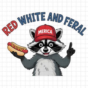 Vermelho, Branco e Selvagem PNG, 4 de Julho PNG, Cachorro-quente de Guaxinim Engraçado PNG, Selvagem EUA PNG, Design de Camiseta Infantil Americana PNG, Dia da Independência