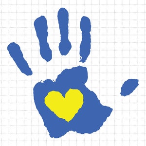 Down Syndrome Love Hand Svg, Down Trisomy 21, We Wear Blue And Yellow, World Down Syndrome Infinity Socks Symbol Svg, WDSD, 21 March image 2