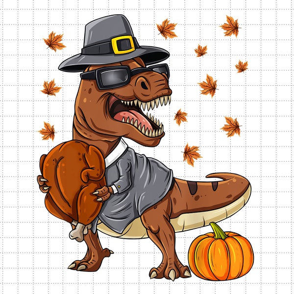 Thanksgiving Turkeysaurus Rex Fall Autumn Holiday Pumpkin Png, Turkey Day Png, Fall, Png Files For Sublimation, Only PNG