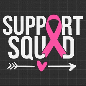 Escuadrón de apoyo guerrero contra el cáncer de mama Svg Png, lazo rosa Svg, superviviente de cáncer Svg, lucha contra el cáncer Svg, Svg, archivos Png para sublimación Cricut