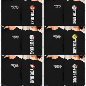 Custom Name Sports Mom Sublimation , Sports Mom Png Bundle, Mothers Day, Baseball, Basketball, Volleyball, Football, Gift for Sports Mom