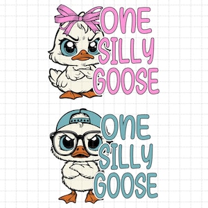 Silly Goose garçon/fille Png, Clipart drôle d'oie, téléchargement numérique d'oie lunatique, Sublimation animale ludique, oie mignonne PNG chemise Design Png