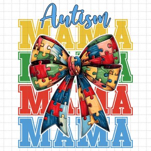 Autism Awareness Coquette png, Retro Autism Mama png, Autism Bow png, Autism Advocate png, speciaal onderwijs, neurodiversiteit png