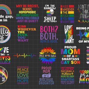 Paquete SVG del Orgullo LGBT, Apoyo a los Derechos LGBT, Regalo del Orgullo para un Aliado, SVG de la Comunidad LGBT, Mes del Orgullo LGBT, SVG, Archivos PNG para Sublimación de Cricut