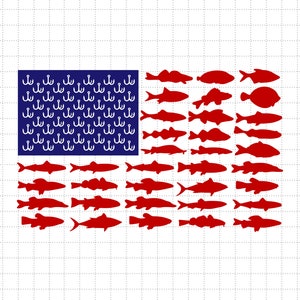 Feliz 4 de Julio, Bandera Americana, Pez, SVG, Patriótico Americano, 4 de Julio, Día de los Caídos, Libertad, SVG, Archivos PNG para Sublimación de Cricut