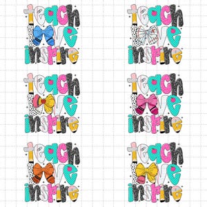 Preppy personalizzato, insegna, ama, ispira, PNG, matita per insegnante Preppy con glitter, PNG, vita da insegnante, PNG, a scacchi, matita con fiocco leopardato per insegnante