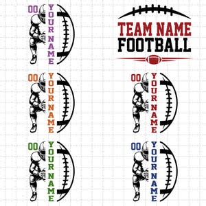 Custom Football Svg Png Bundle, Personalized Text And Number Svg, Football Mom Svg, Football Player Svg, Game Day Svg, Retro Sport Svg
