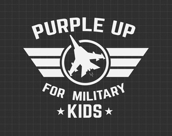 Purple Up For Military Kids Combat Aircrafts Svg, Military Jet Svg, Veteran Of US, Proud Army Family, Military Soldier Svg, Military Child