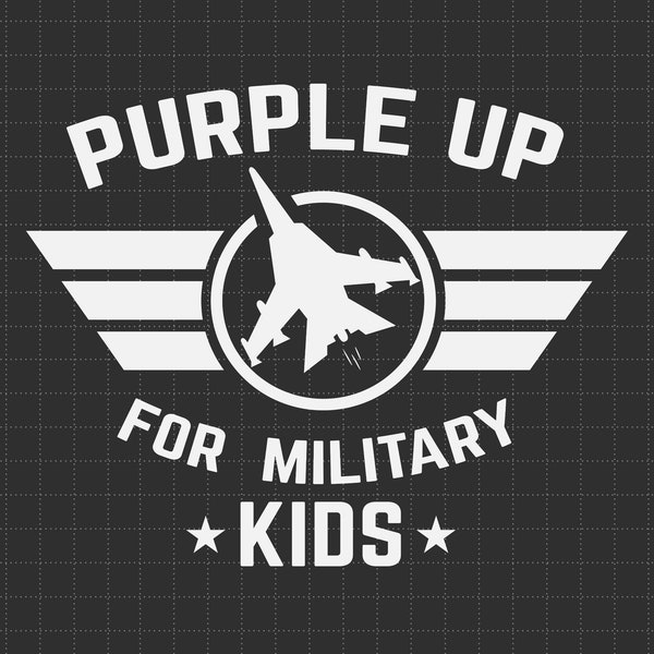 Purple Up For Military Kids Combat Aircrafts Svg, Military Jet Svg, Veteran Of US, Proud Army Family, Military Soldier Svg, Military Child