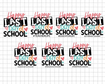 Bundle Happy Last Day Of School Svg, Hello Summer Svg, Summer Break Svg, Goodbye School Hello Summer, Graduation Svg, Out For Summer