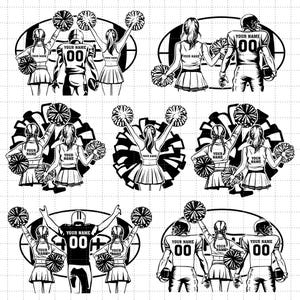 Cheerleader Svg, voetballer Svg, voetbalnaam Svg, Cheer Dance Svg, voetbalshirt, voetbalseizoen, Cheer Clipart, Png Dxf Eps