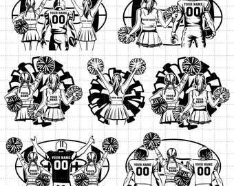 Cheerleader Svg, Football Player Svg, Football Name Svg, Cheer Dance Svg, Football Shirt ,Football Season, Cheer Clipart, Png Dxf Eps