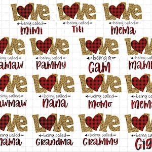 Paquete de Svg para el Día de la Madre con diseño de leopardo y cuadros escoceses que me encanta que me llamen abuela, Svg para el Día de la Madre, Feliz Día de la Madre, Svg de abuela