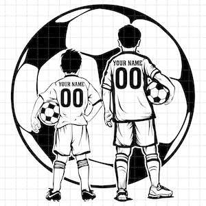 Nombre personalizado, Jugador de fútbol SVG, Niño futbolista SVG, Niño futbolista SVG, Equipo de fútbol SVG, Fútbol PNG, Camiseta de fútbol, PNG DXF Eps Ai