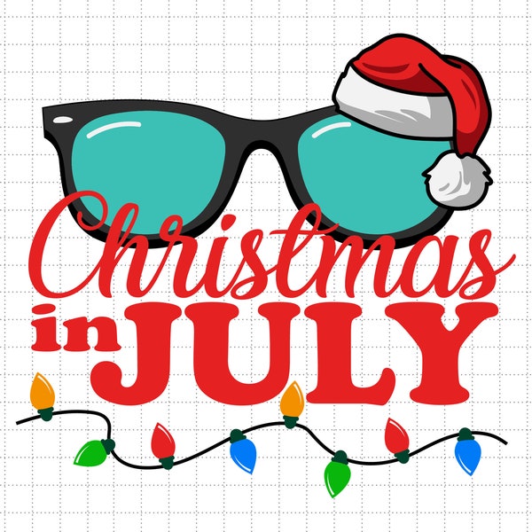 Christmas In July Summer Beach Svg, Summer Vibes Svg, Beach Vacation Svg, Holiday Svg, Tropical Svg, Svg, Png Files For Cricut Sublimation