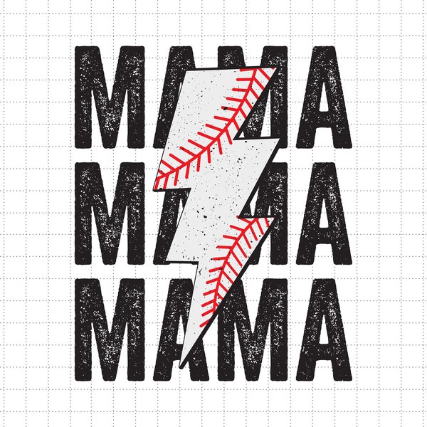 Baseball Mama Svg, Sports Mama Svg, Baseball Mom Svg, Mama Shirts, Baseball Svg, Distressed Lightning Bolt Mom Svg, Mother's Day Svg