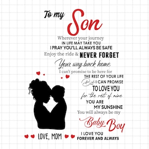 Para mi hijo, eres mi sol, mi bebé, te amo por siempre Svg, Día de la Madre Svg, Feliz Día de la Madre Svg, Maternidad Svg, Mamá e hijo Svg