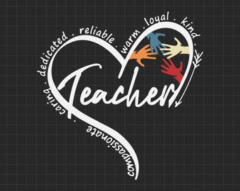 Teaching Heart Svg, Teacher Life Svg, Teacher Appreciation Svg, Back To School, Svg, Png Files For Cricut Sublimation