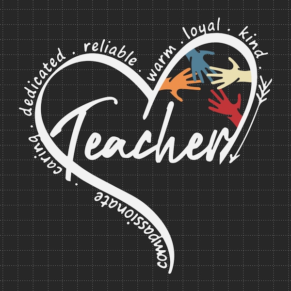 Teaching Heart Svg, Teacher Life Svg, Teacher Appreciation Svg, Back To School, Svg, Png Files For Cricut Sublimation