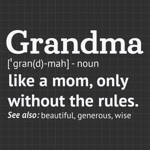 Definição engraçada de avó: como uma mãe, só que sem as regras (SVG), Dia das Mães (SVG), Feliz Dia das Mães, Vovó (SVG)
