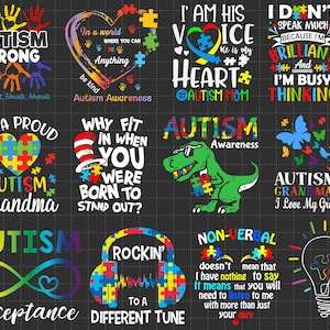 Pacote de SVG de Conscientização sobre Autismo, Amor Forte pelo Autismo, Quebra-cabeça de Coração com Autismo SVG, Peças de Quebra-cabeça SVG, Apoio ao Autismo, 2 de Abril SVG