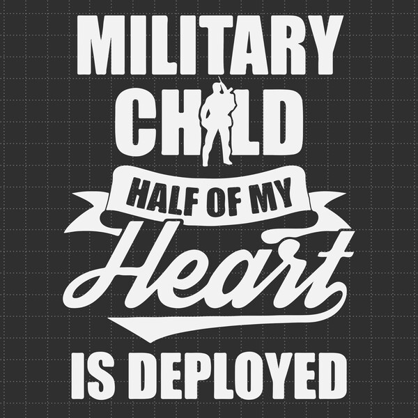 Military Child Half Of My Heart Is Deployed Svg, Military Child And Proud Of It, Military Soldier, Born Resilient And Tough Svg, Purple Up