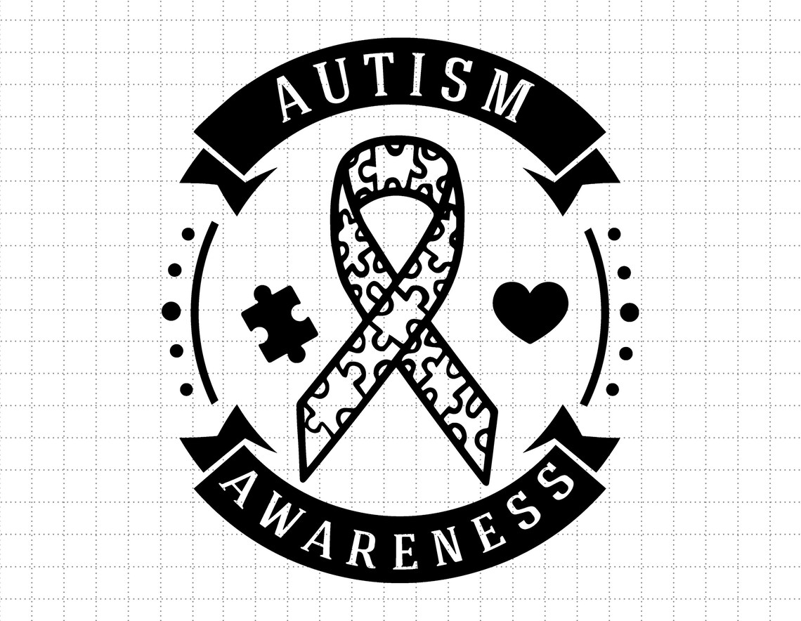 Autism Ribbon Svg Puzzle Piece Svg Autism Support 2nd April | Etsy