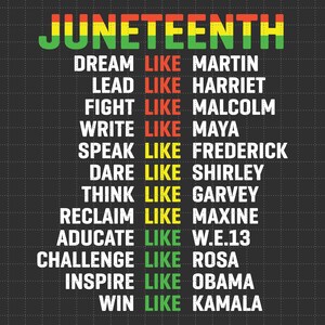 Juneteenth Dream Like Leaders Black Men Women Svg, Juneteenth 1865 Svg, Afrika Svg, Black History Svg, Black Pride Svg, Free-ish 1865
