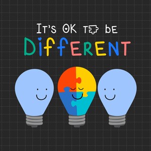 Tudo bem ser diferente (SVG), Lâmpada de autismo (SVG), Peça de quebra-cabeça (SVG), Apoio ao autismo, 2 de abril (SVG), Conscientização sobre autismo (SVG), Seja gentil (SVG)