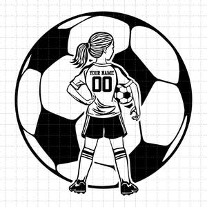 Nome personalizado, Criança do futebol SVG, Garota do futebol SVG, Futebol SVG, Jogador de futebol SVG, Futebol PNG, Camisa de futebol, PNG DXF EPS AI