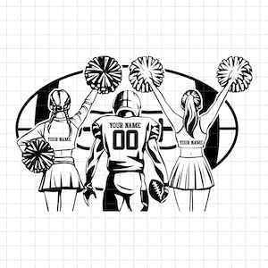Cheerleader Svg, Football Player Svg, Football Name Svg, Cheer Dance Svg, Football Shirt ,Football Season, Cheer Clipart, Png Dxf Eps