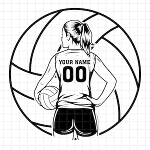 Volley-ball Svg, nom personnalisé, volley-ball fille joueur Svg, volley-ball Svg joueur, volley-ball fille Svg pour Cricut, équipe de volley-ball Svg