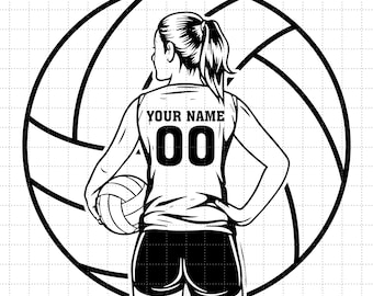 Volleyball Svg, Personalized Name, Volleyball Girl Player Svg, Volleyball Player Svg, Volleyball Girl Svg for Cricut, Volleyball Team Svg