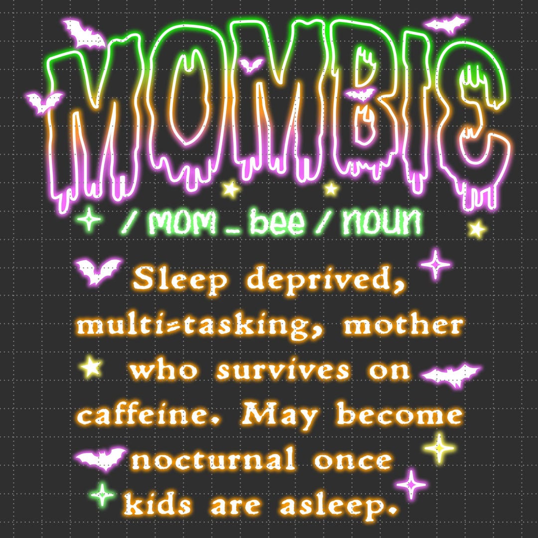 Colorful Neon Mombie Png, Halloween Mom Mama Png, Neon Halloween PNG ...