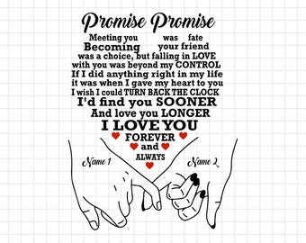 Custom Name Promise Hand In Hand Svg, Anniversary Gift Husband And Wife, Anniversary, Husband and Wife Svg, Valentine's Couple