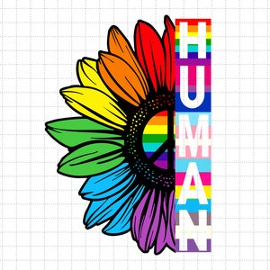 Menschliche Sonnenblume LGBT-Flagge Gay Pride Month Proud SVG, LGBT-Gemeinschaft, LGBT Pride Month, SVG, Png-Dateien für Cricut Sublimation