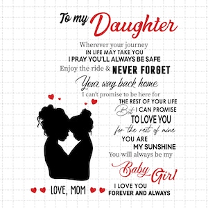 Para minha filha, você é meu raio de sol, minha garotinha, eu te amo para sempre SVG, Dia das Mães SVG, Feliz Dia das Mães SVG, Mãe e filha SVG