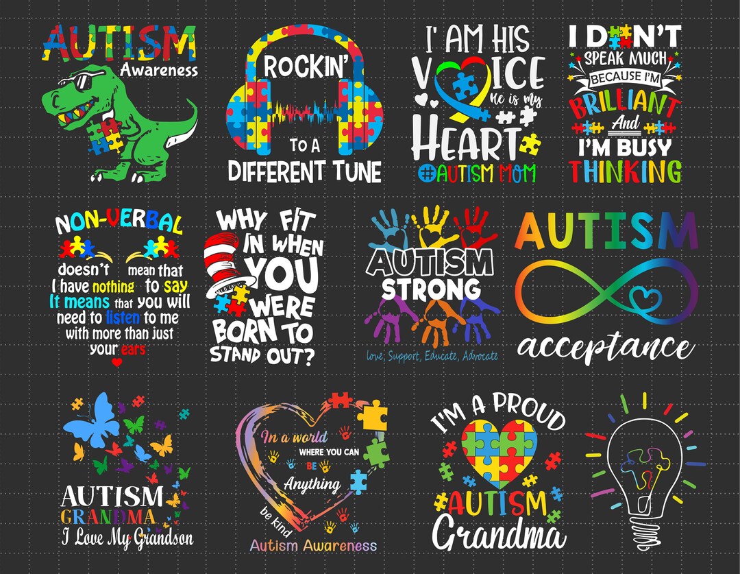 Autism Awareness Bundle , Autism Strong Love, Autism Heart Puzzle Svg ...