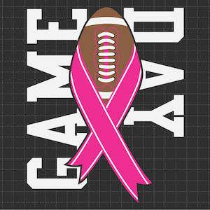 Día del partido: Tackle de cáncer de mama, fútbol, superviviente, SVG, PNG, lazo rosa, guerrero contra el cáncer, superviviente de cáncer, SVG, archivos PNG para sublimación de Cricut