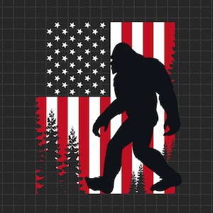 Bigfoot 4th of July American USA Flag Patriotic Svg, American Patriotic Sasquatch, The Fourth of July, Svg, Png Files For Cricut Sublimation