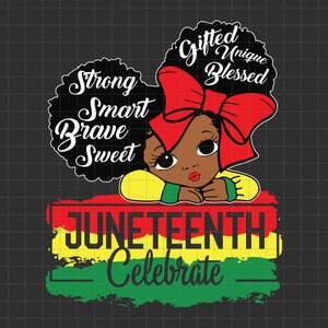 黒人少女の1865年ジューンティーンス自由の日SVG、アフリカ系アメリカ人のSVG、1865年自由日、SVG、Cricut昇華転写用PNGファイル
