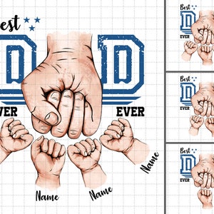 Personalisierter Best Dad Ever Png, Faust Bump Set Png, Amerika Flagge Design, glücklicher Vatertag Png, Papa Hand Fist Bump Png, Sublimationsdatei