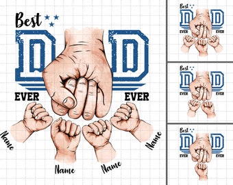 Personalized Best Dad Ever Png, Fist Bump Set Png, America Flag Design, Happy Father's Day Png, Dad Hand Fist Bump Png, Sublimation File