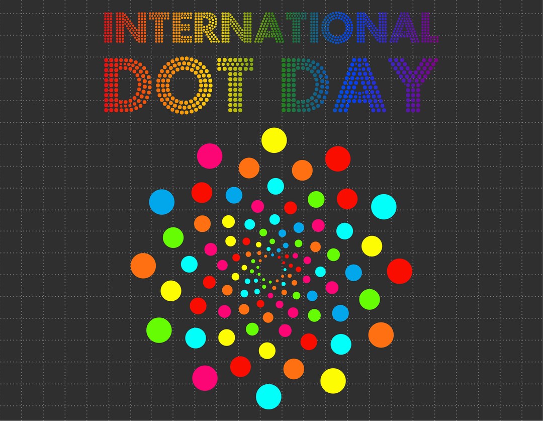 International Dot Day Svg Png, Colored Multicolor Rainbow Polka Dot Svg