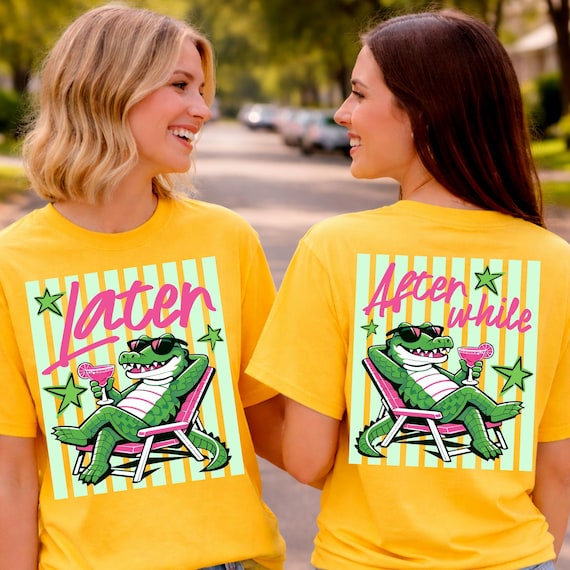 Later Gator PNG, Stripes Summer Png, Funny Sarcastic Alligator Png, Beach Vacation, Preppy Girly Trendy Kid Design, Summer Bay Coastal Png