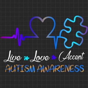 Autismo, Viva, Ame e Aceite, Quebra-cabeça de Coração com Autismo (SVG), Peças de Quebra-cabeça (SVG), Apoio ao Autismo, 2 de Abril (SVG), Conscientização sobre Autismo