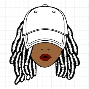 Loks Haar schwarzes Mädchen, SVG, Png-Dateien für Cricut Sublimation