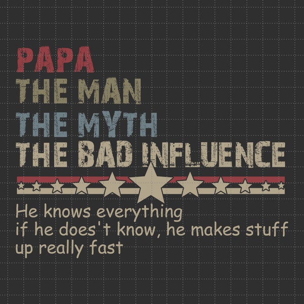 Papa The Man, The Myth, The Legend Svg, Father's Day Svg, Fatherhood Svg, Dad Life Gift Idea, Best Daddy Dada