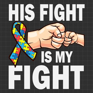 A luta dela é a minha luta SVG, Peça de quebra-cabeça SVG, Apoio ao autismo SVG, 2 de abril SVG, Conscientização sobre o autismo SVG, Orgulho do autismo SVG